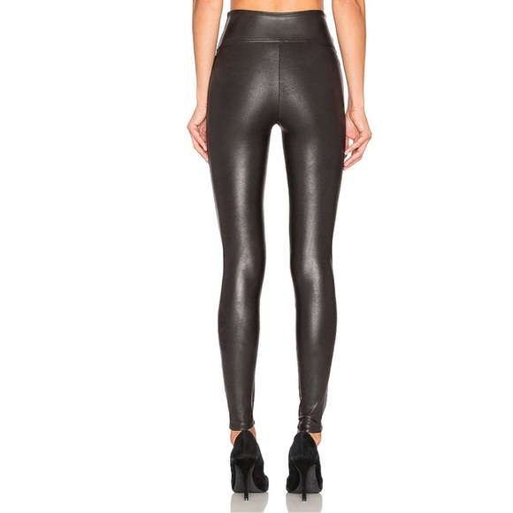 SPANX Black Faux Leather Leggings Size Large - Picture 2 of 11